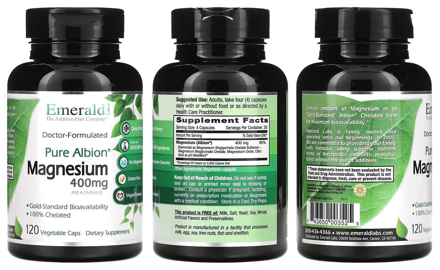 Emerald Laboratories, Pure Albion Magnesium packaging