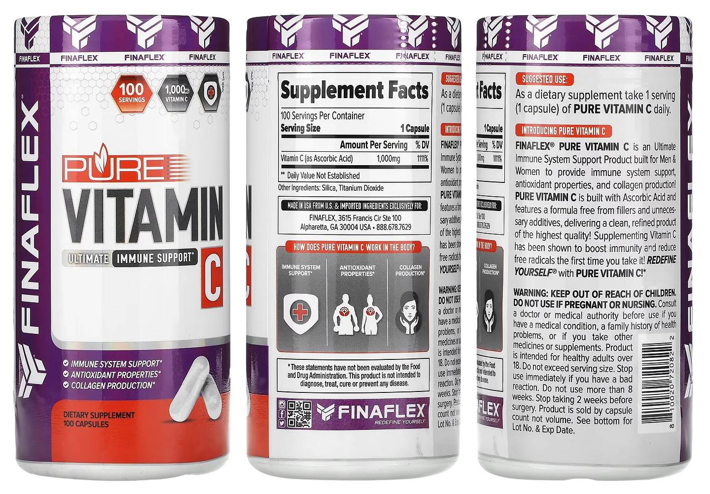 Finaflex, Pure Vitamin C packaging