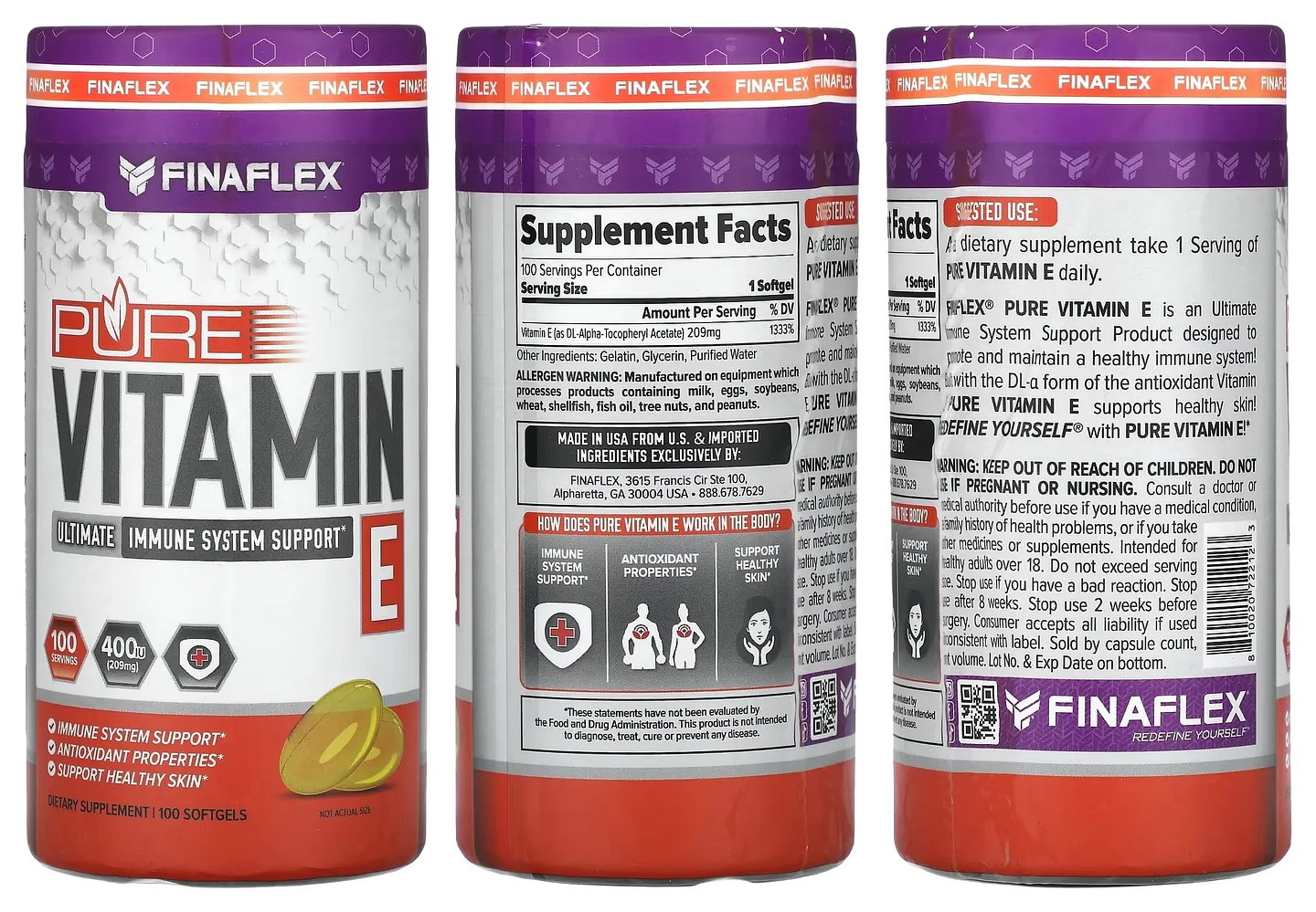 Finaflex, Pure Vitamin E packaging