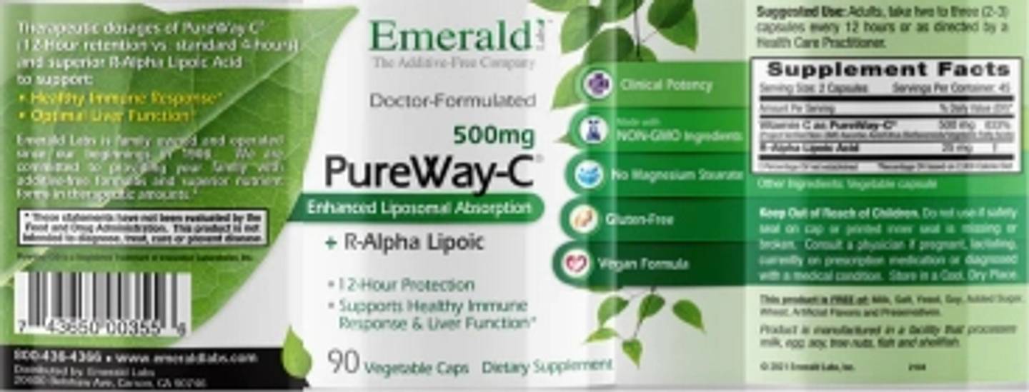 Emerald Laboratories, PureWay-C + R-Alpha Lipoic label