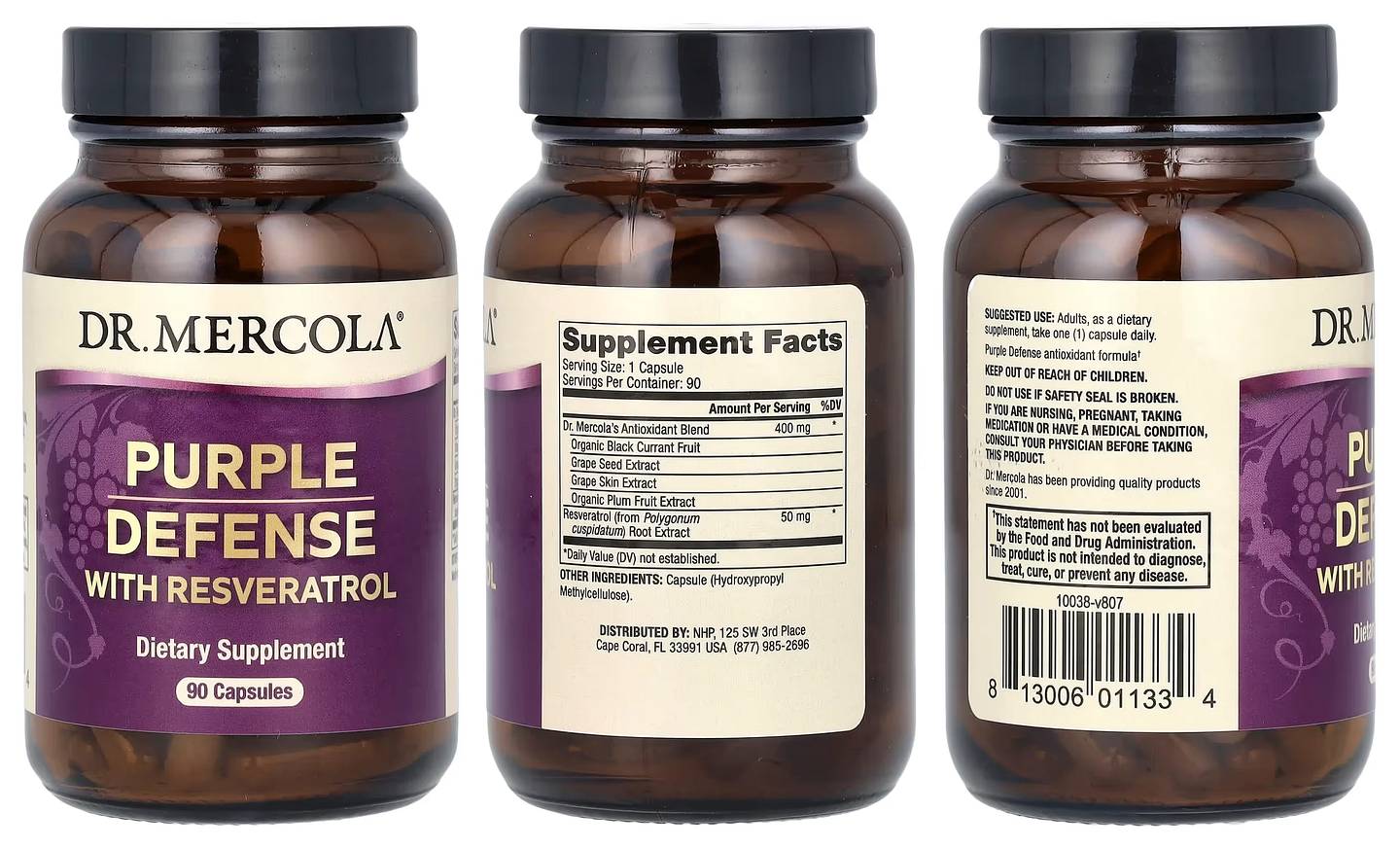 Dr. Mercola, Purple Defense with Resveratrol packaging