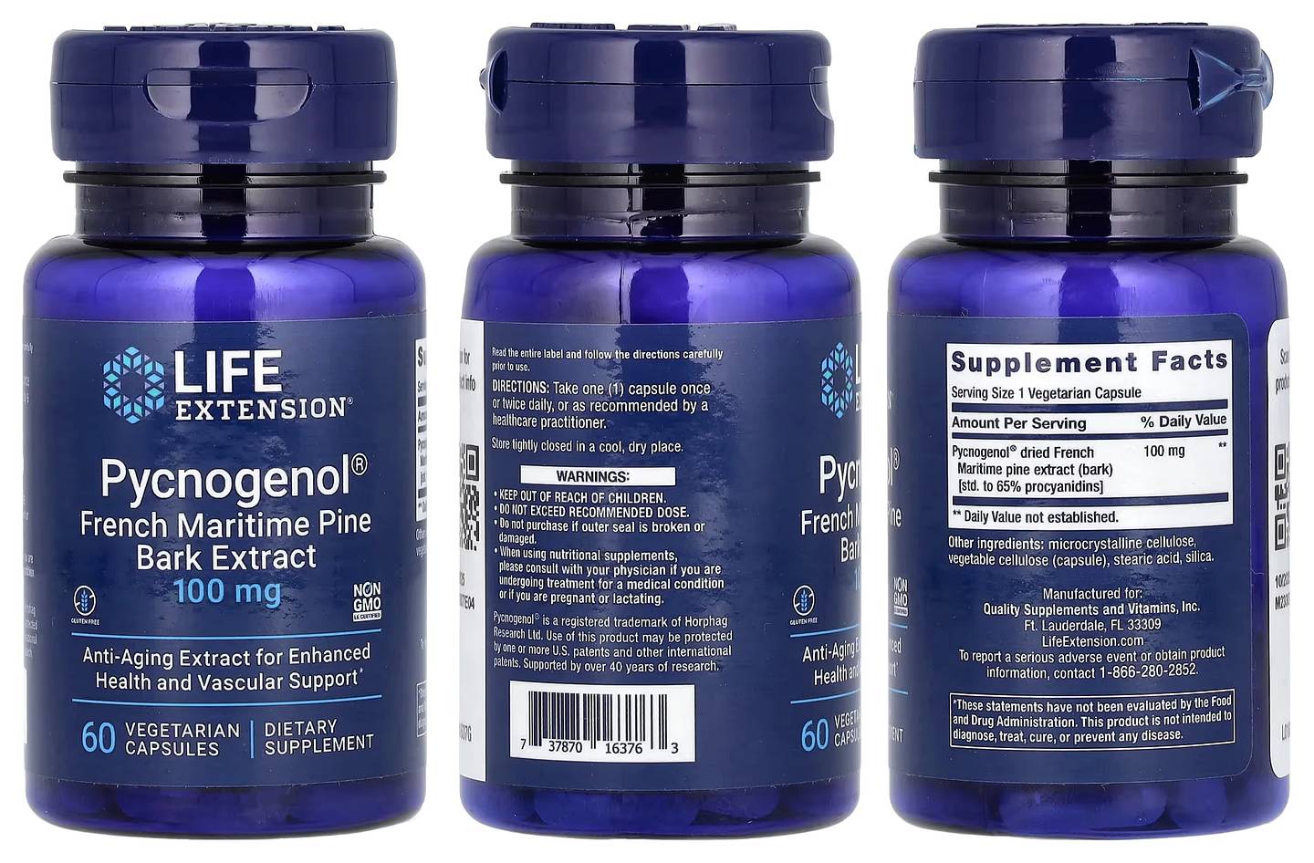 Life Extension, Pycnogenol packaging