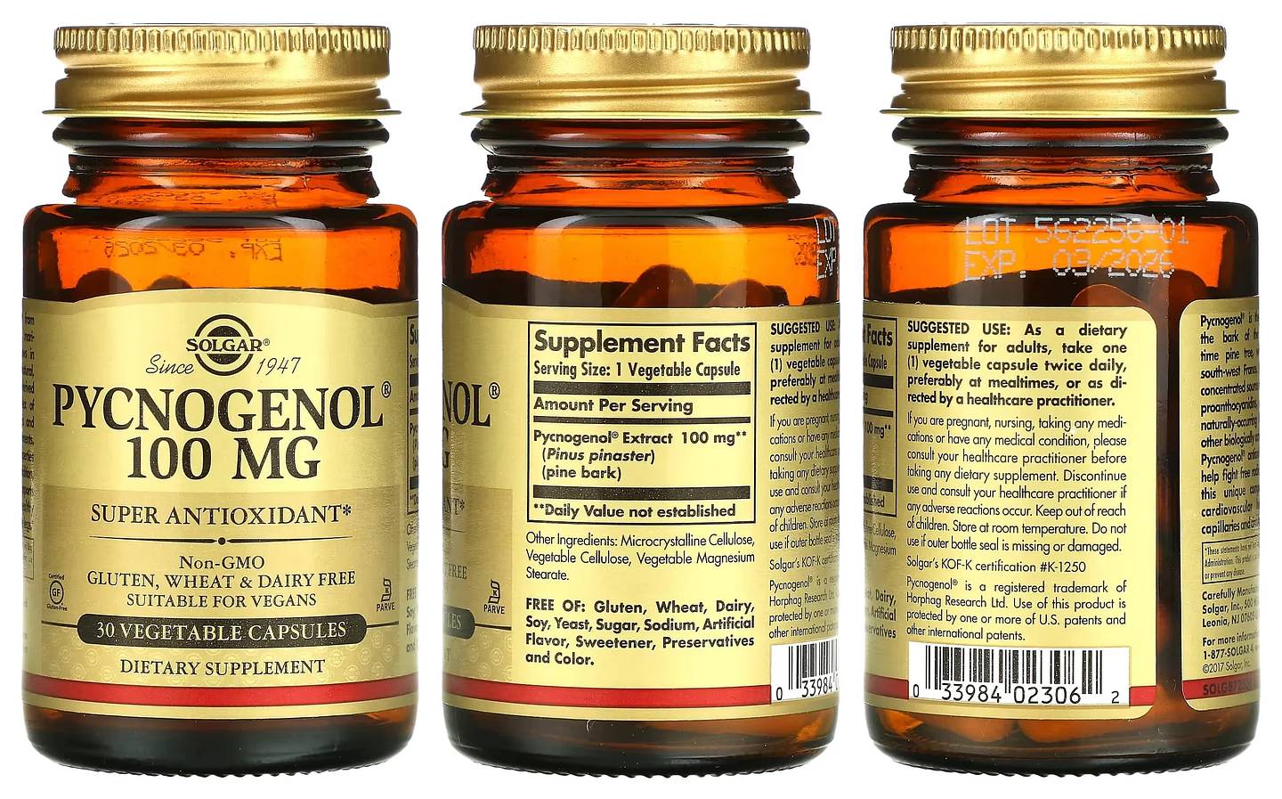 Solgar, Pycnogenol packaging