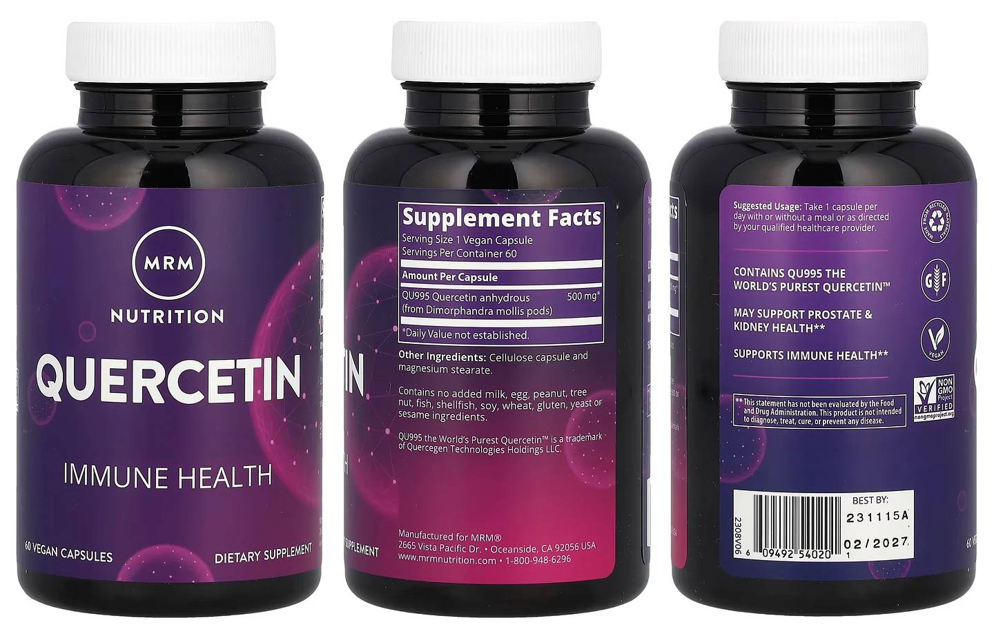 MRM Nutrition, Quercetin packaging