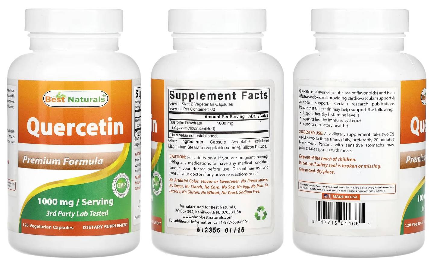 Best Naturals, Quercetin packaging