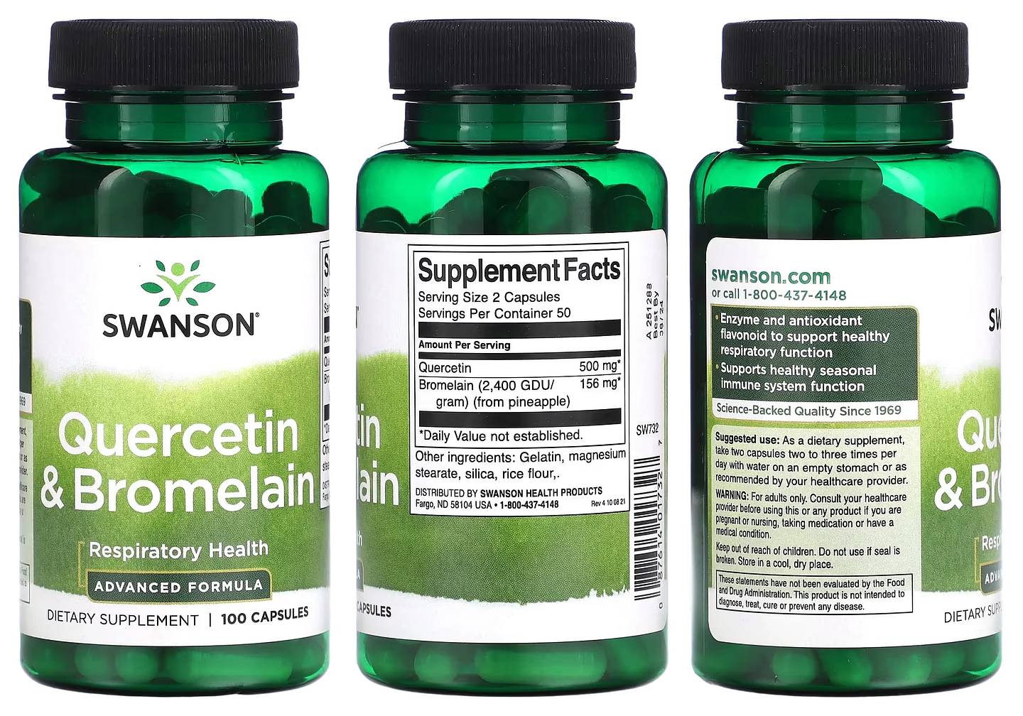 Swanson, Quercetin & Bromelain packaging