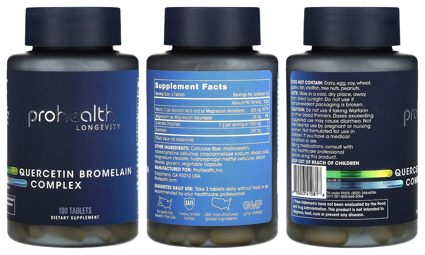 ProHealth Longevity, Quercetin Bromelain Complex packaging