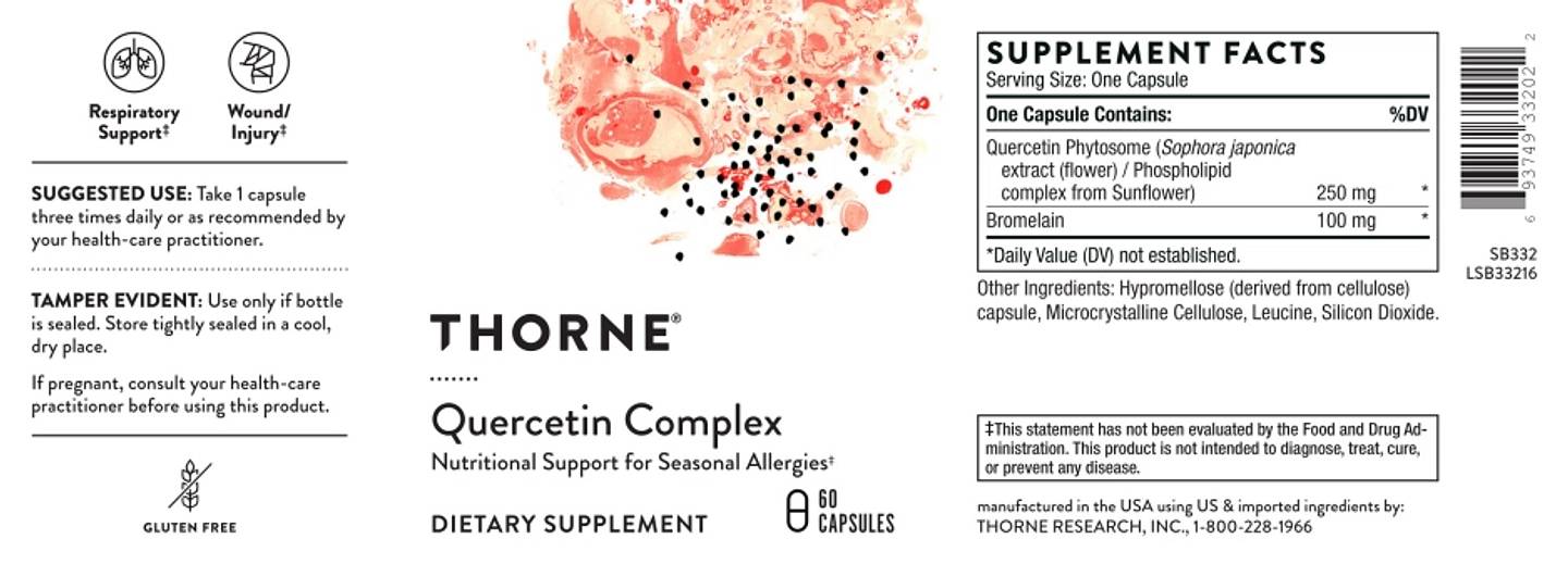 Thorne, Quercetin Complex label