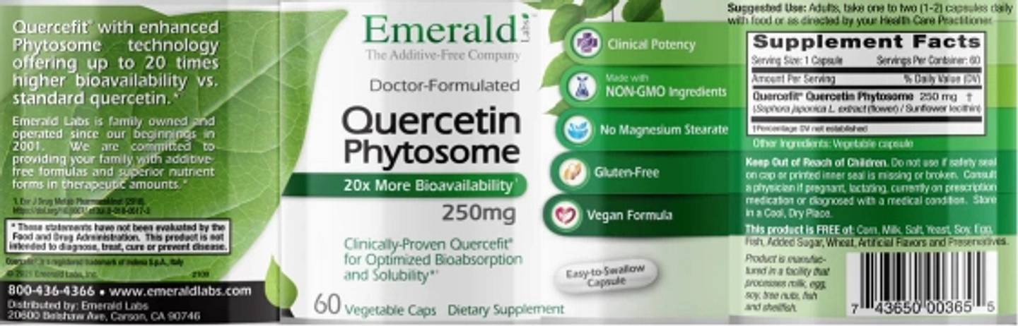 Emerald Laboratories, Quercetin Phytosome label