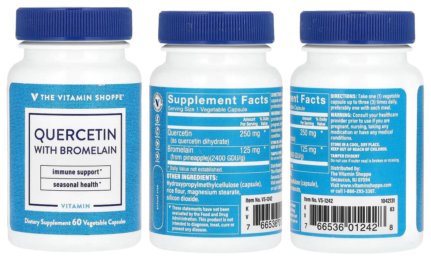 The Vitamin Shoppe, Quercetin With Bromelain packaging