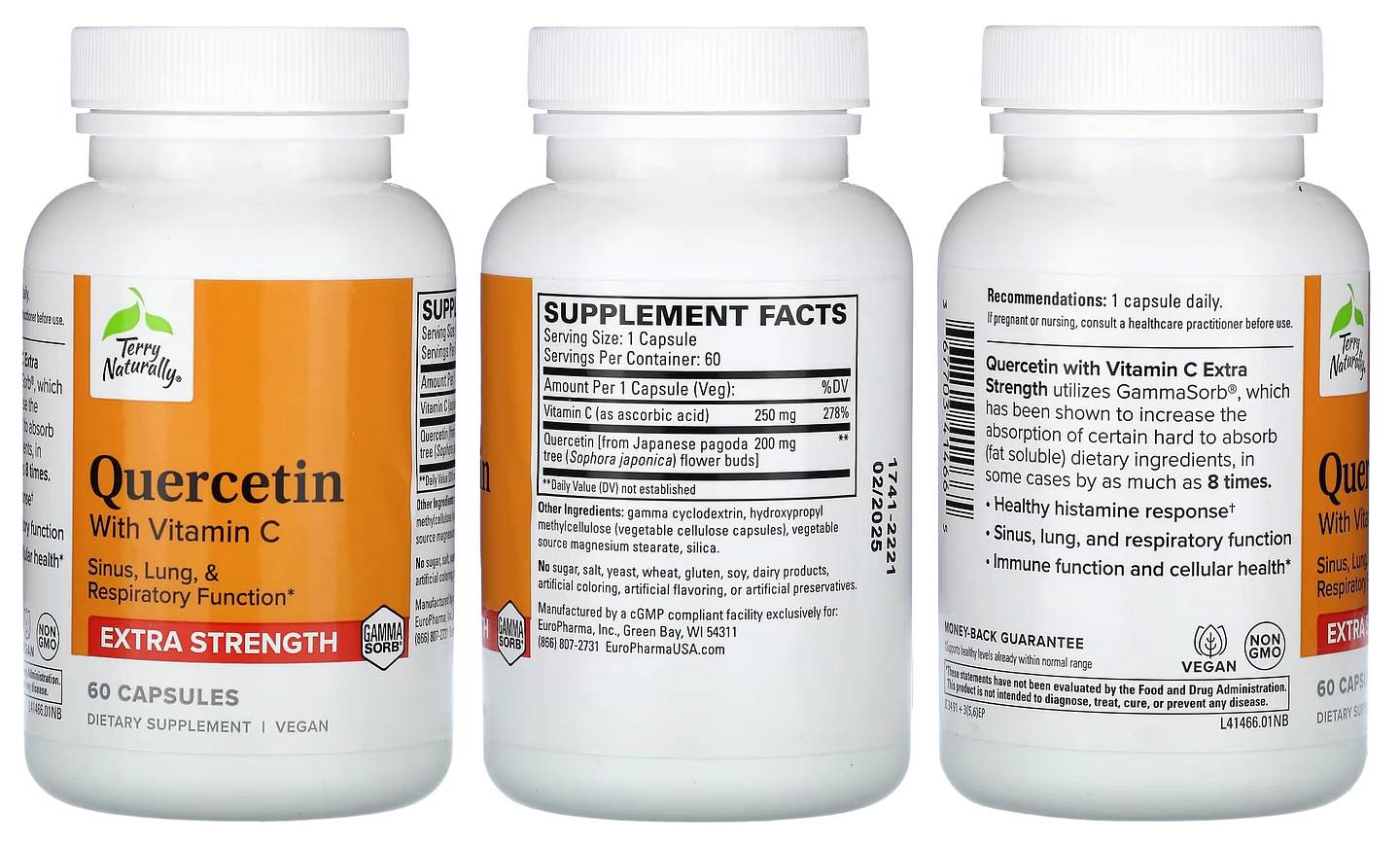 Terry Naturally, Quercetin with Vitamin C packaging