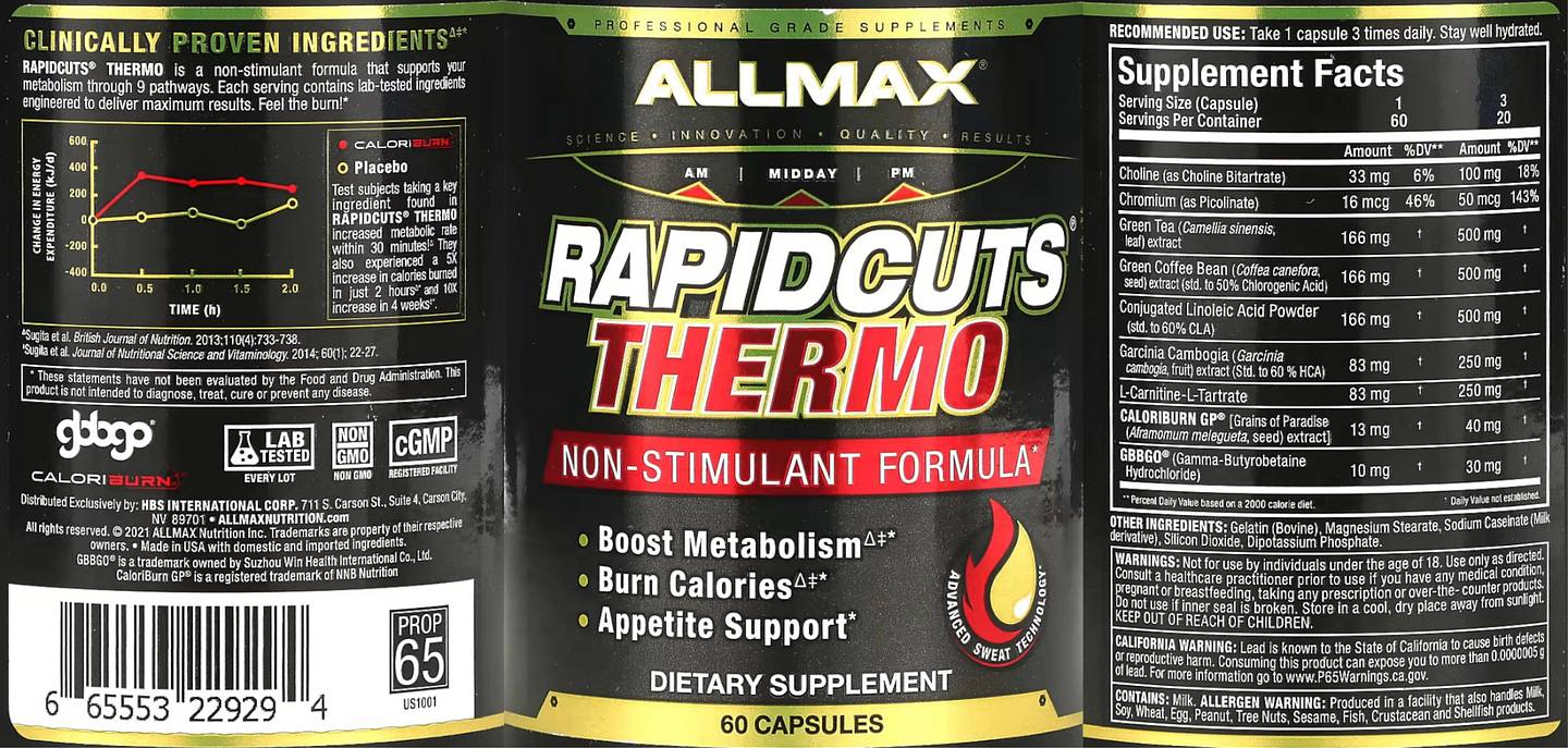 ALLMAX, RapidCuts Thermo label