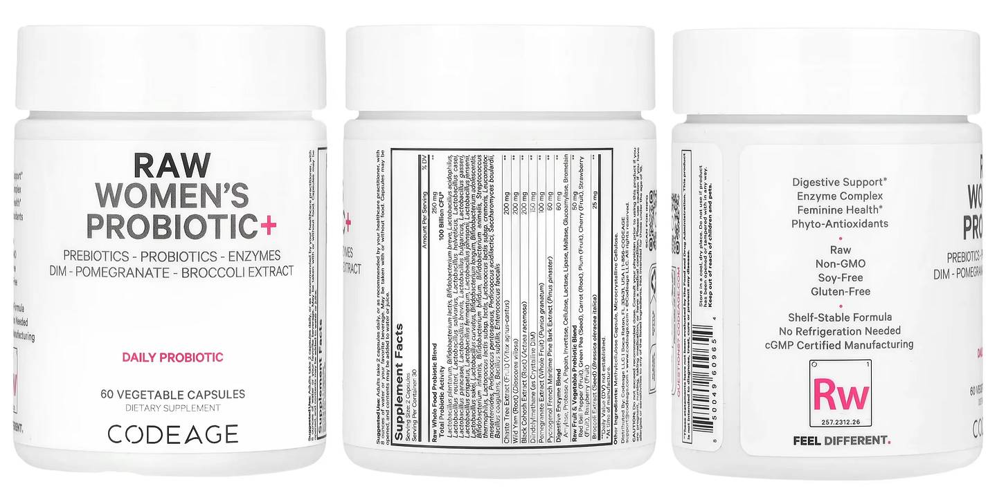 Codeage, RAW Women's Probiotic+ packaging