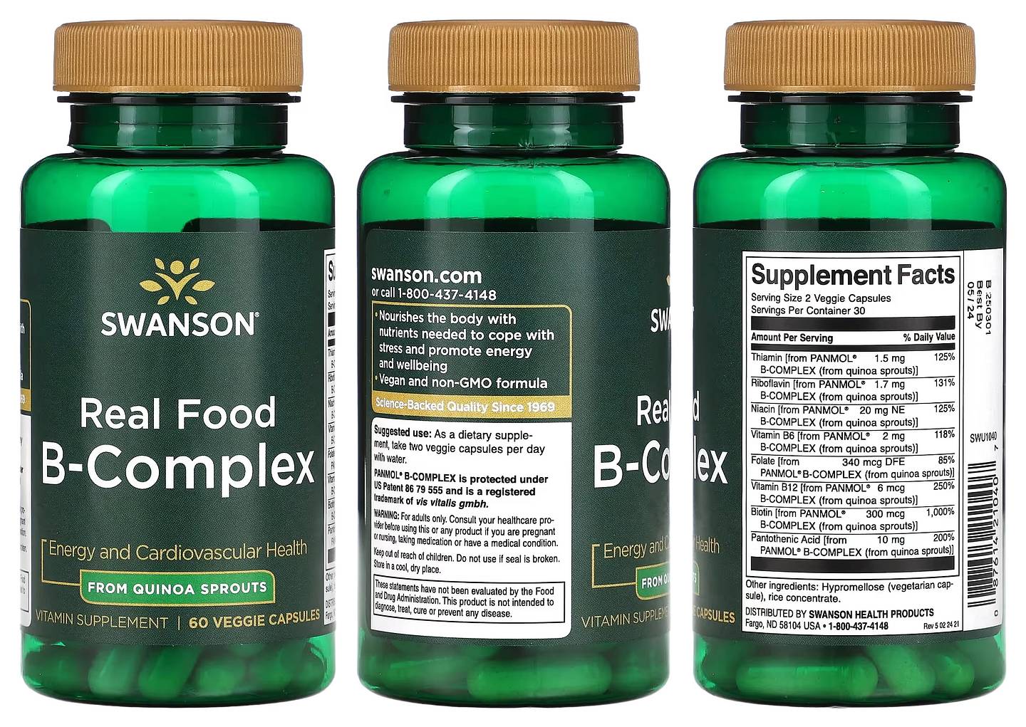 Swanson, Real Food B-Complex packaging