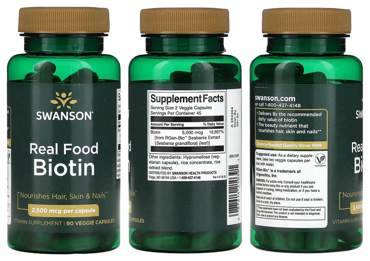 Swanson, Real Food Biotin packaging