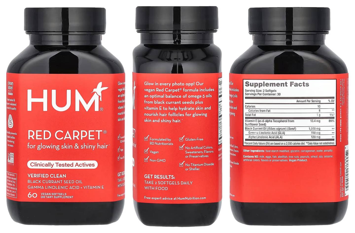 HUM Nutrition, Red Carpet packaging