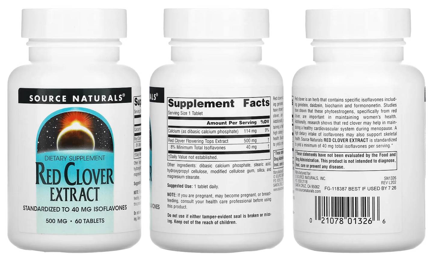 Source Naturals, Red Clover Extract packaging