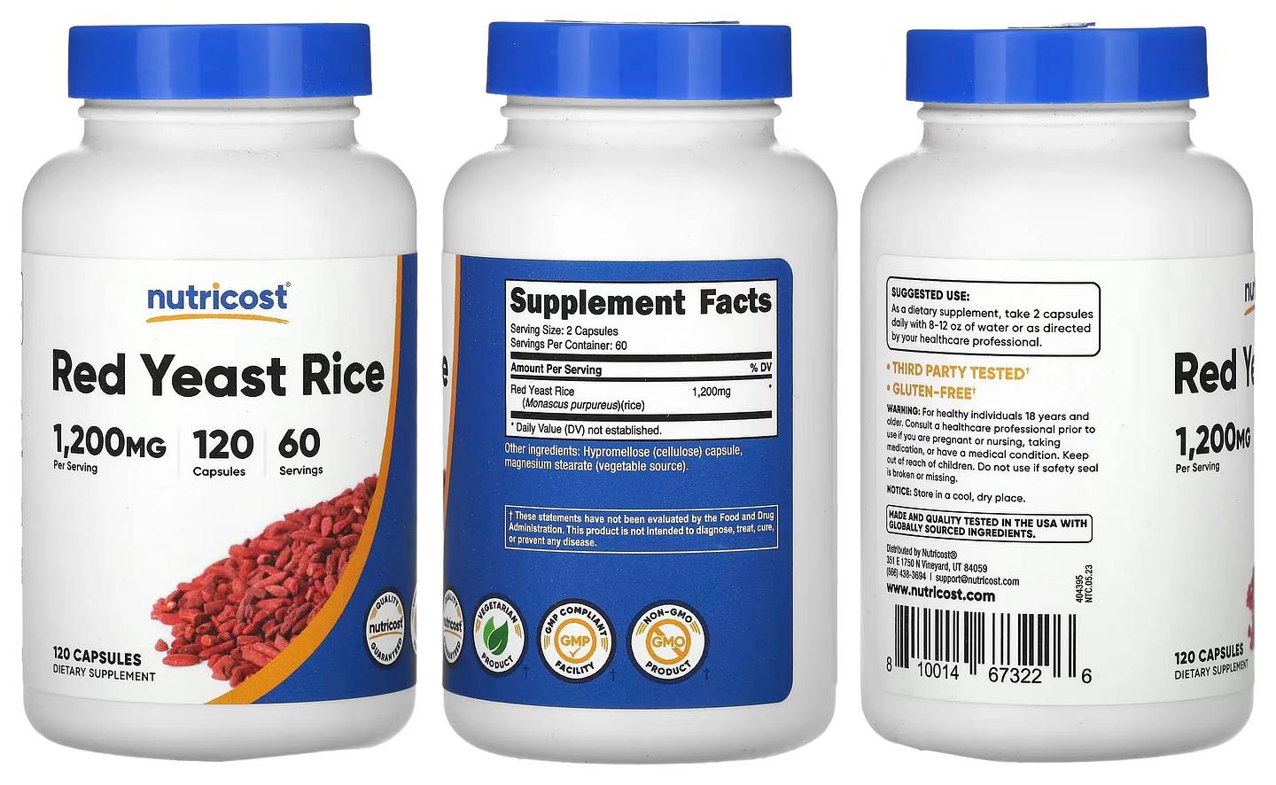 Nutricost, Red Yeast Rice packaging