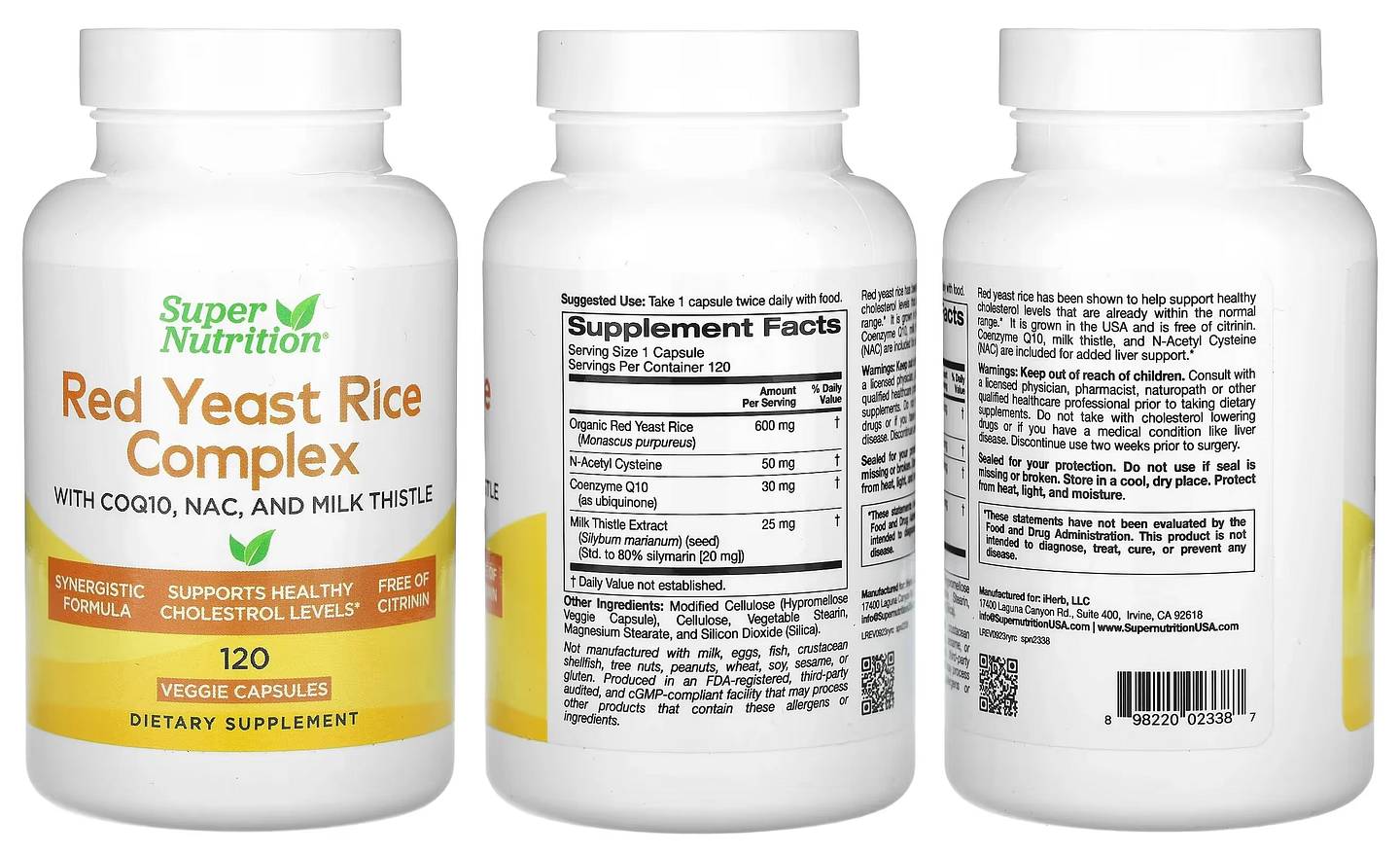 Super Nutrition, Red Yeast Rice Complex packaging