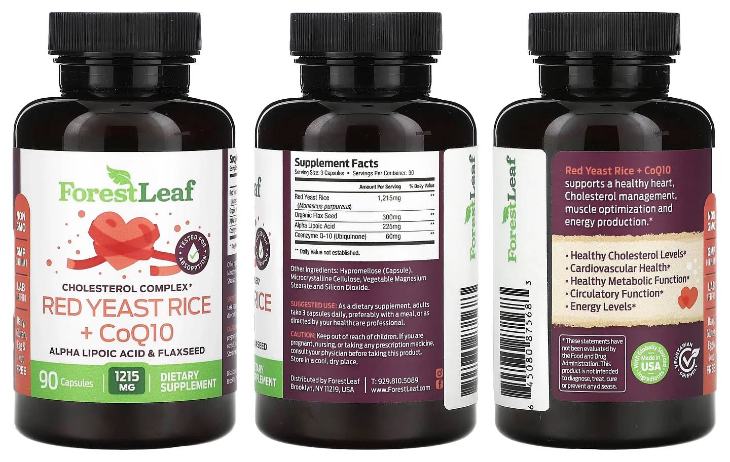 Forest Leaf, Red Yeast Rice + CoQ10 packaging