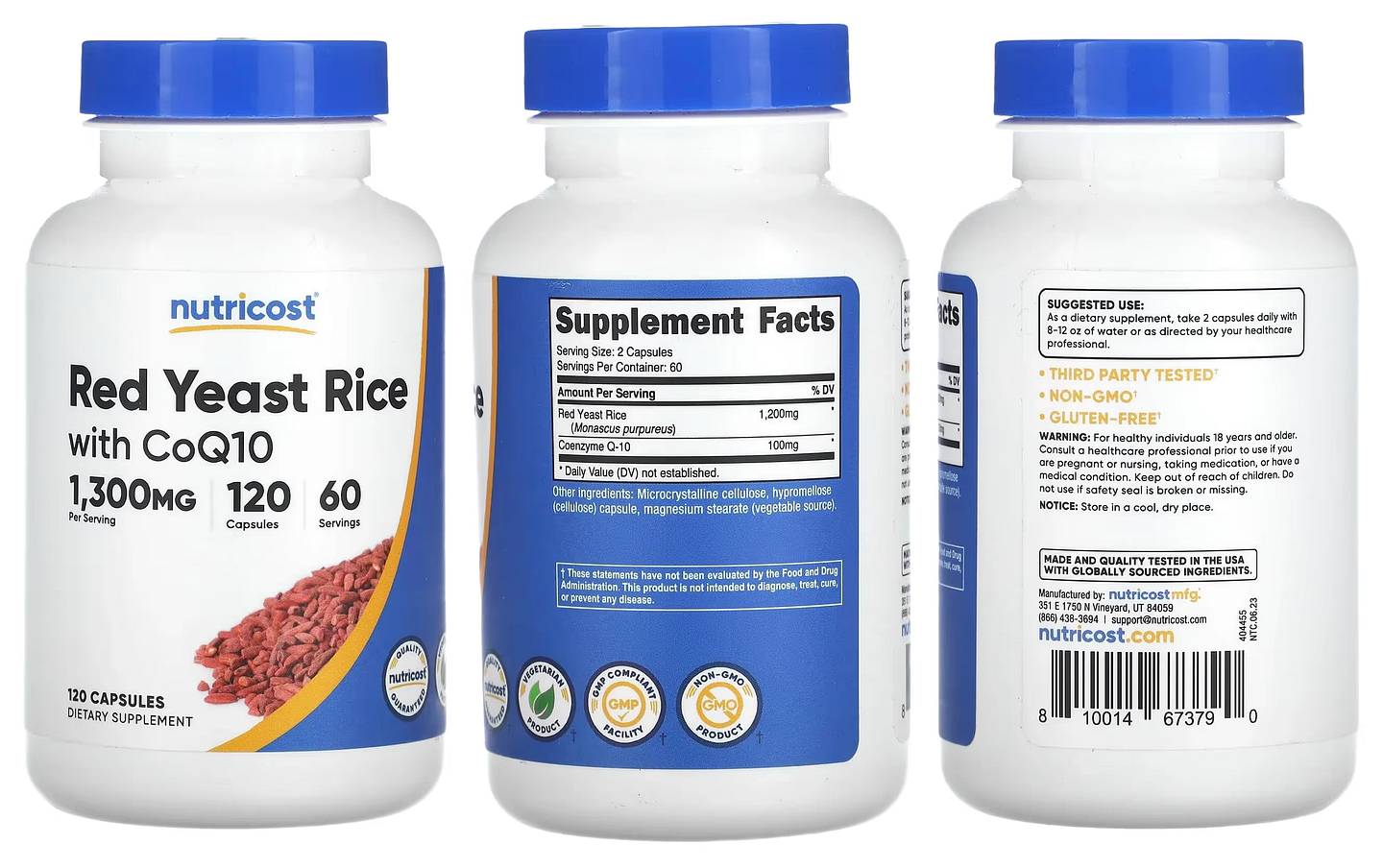 Nutricost, Red Yeast Rice With CoQ10 packaging