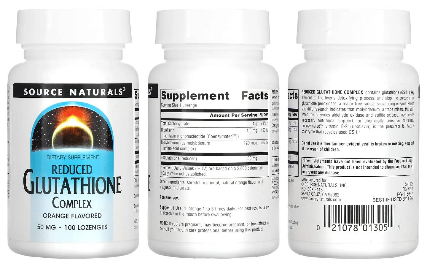 Source Naturals, Reduced Glutathione Complex packaging