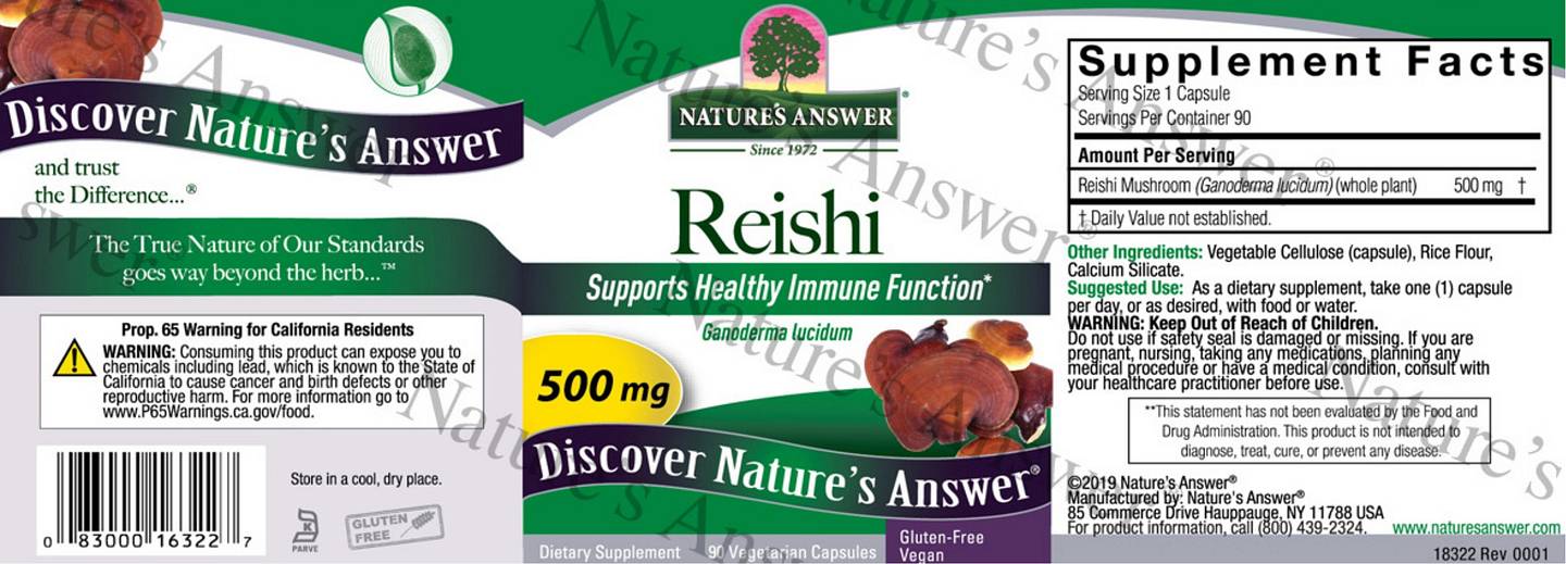 Nature's Answer, Reishi label