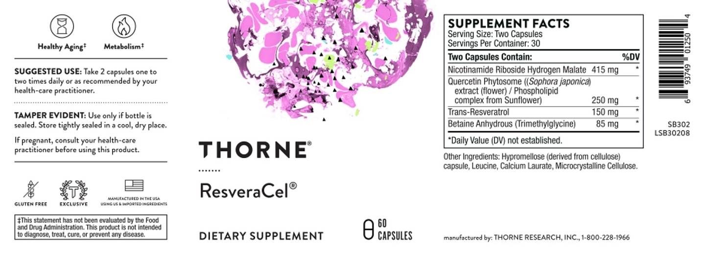 Thorne, ResveraCel label