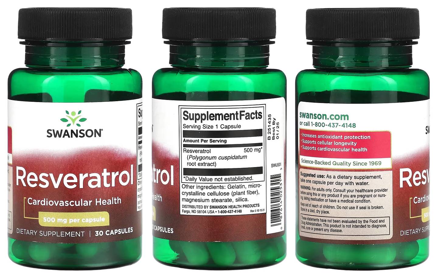 Swanson, Resveratrol packaging