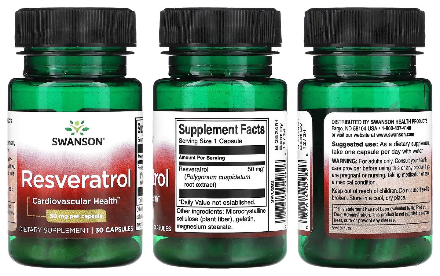 Swanson, Resveratrol packaging