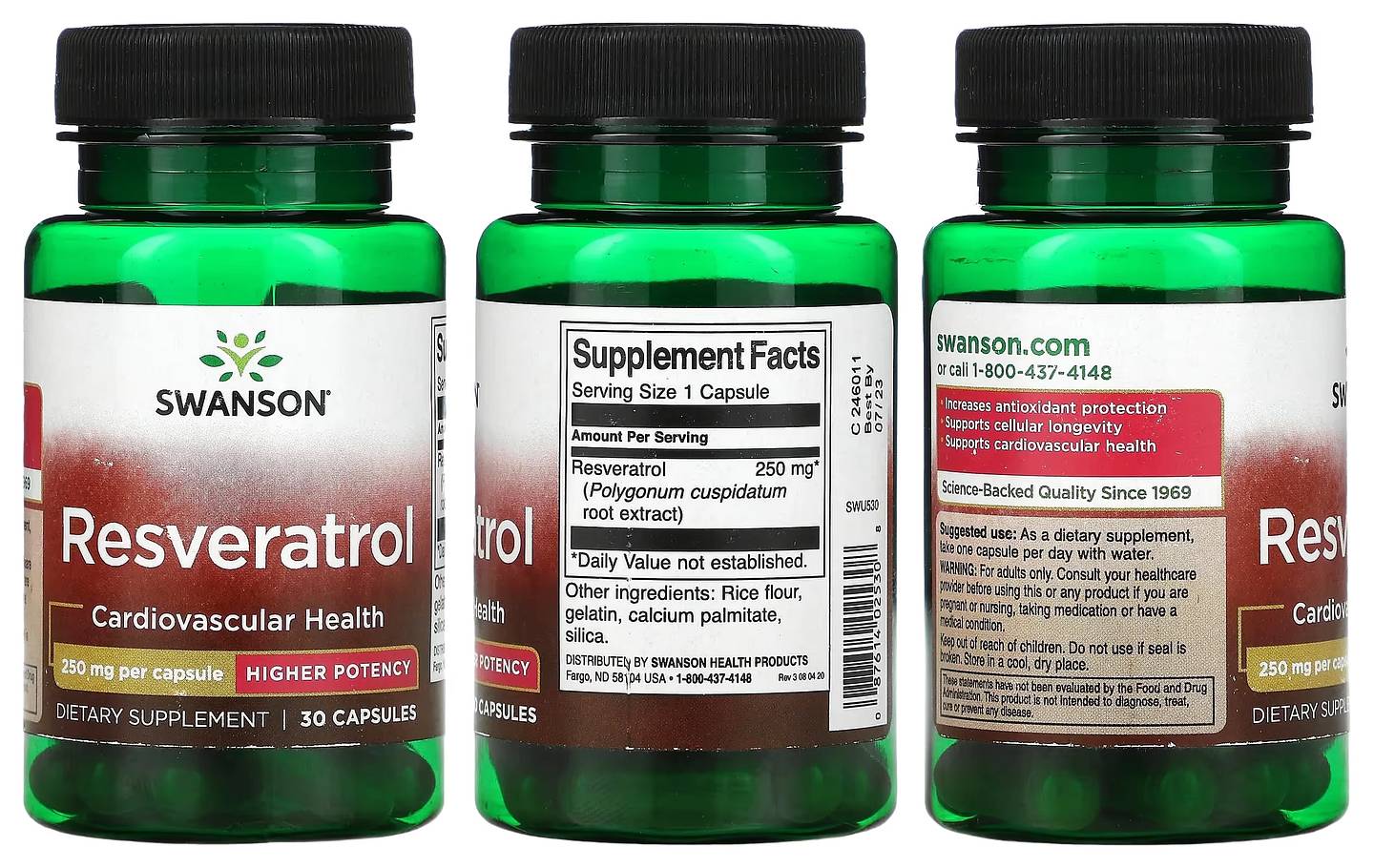 Swanson, Resveratrol packaging