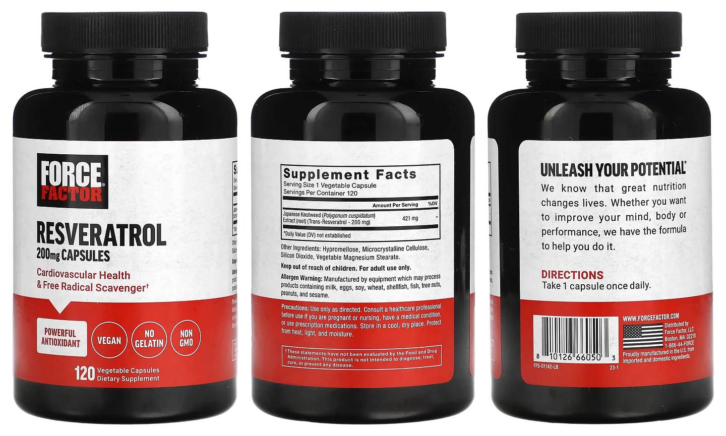 Force Factor, Resveratrol packaging