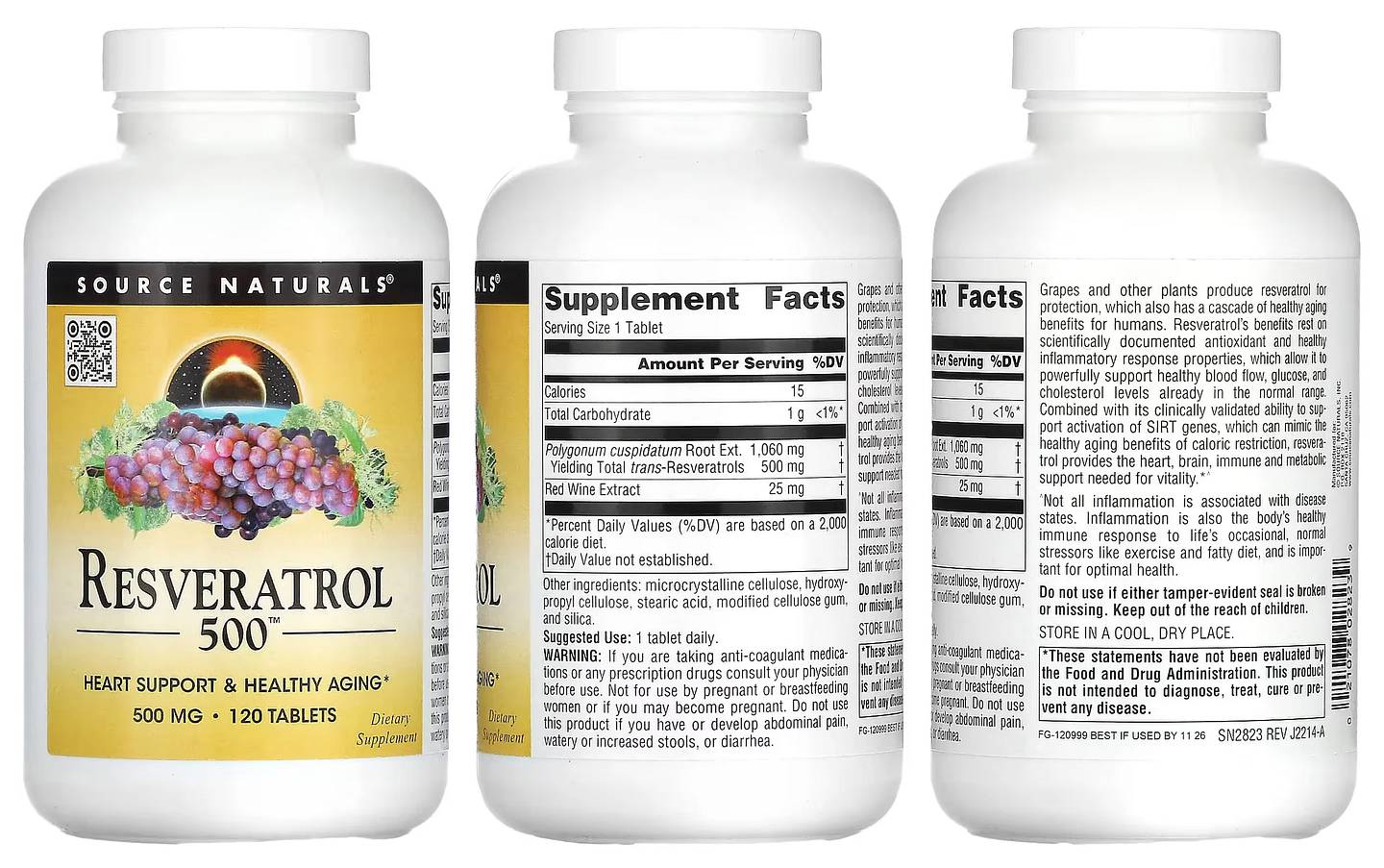 Source Naturals, Resveratrol packaging