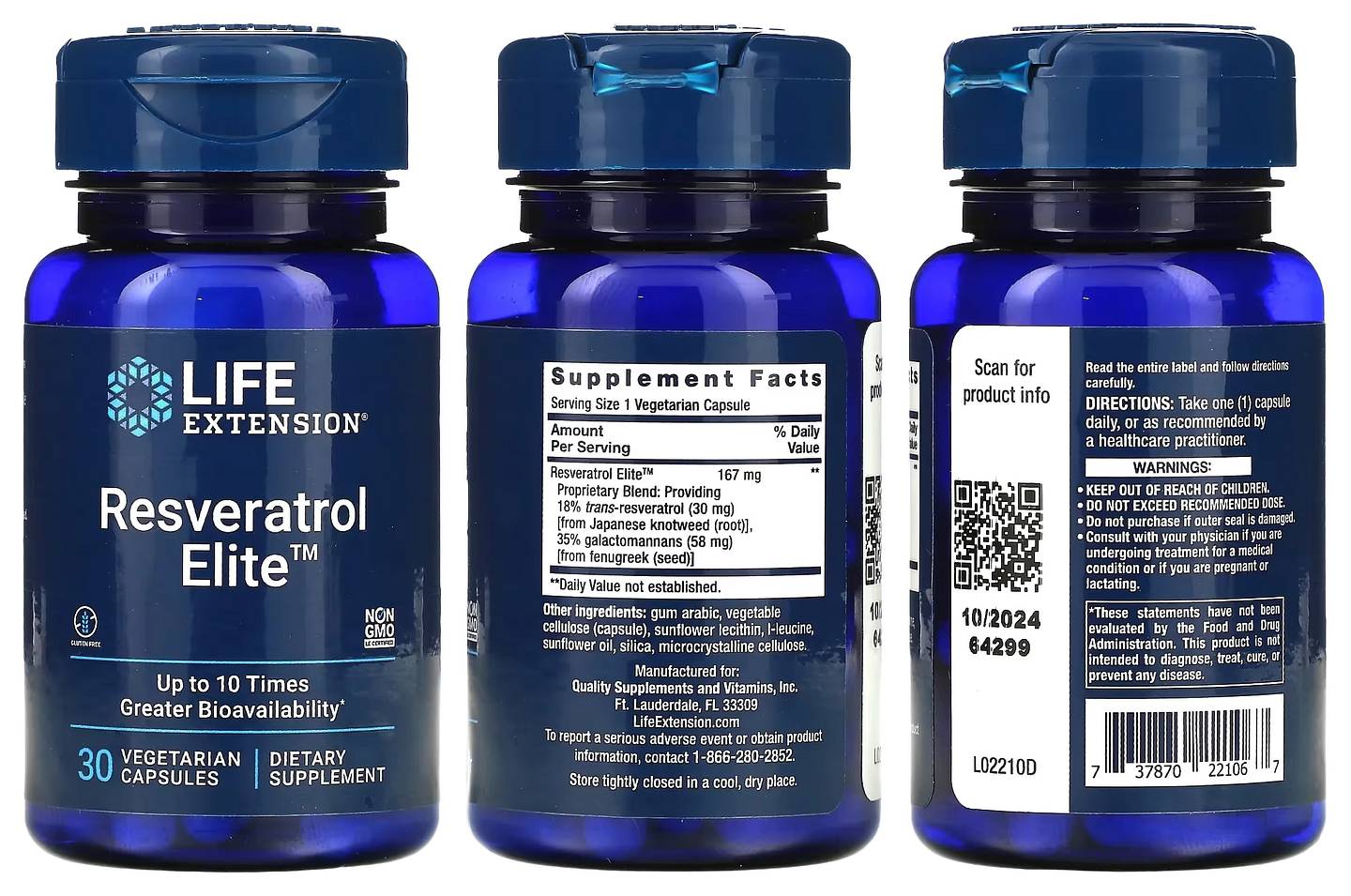 Life Extension, Resveratrol Elite packaging