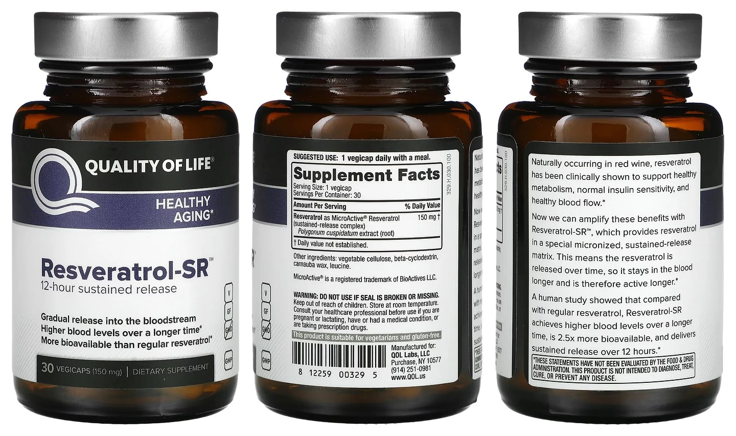 Quality of Life Labs, Resveratrol-SR packaging