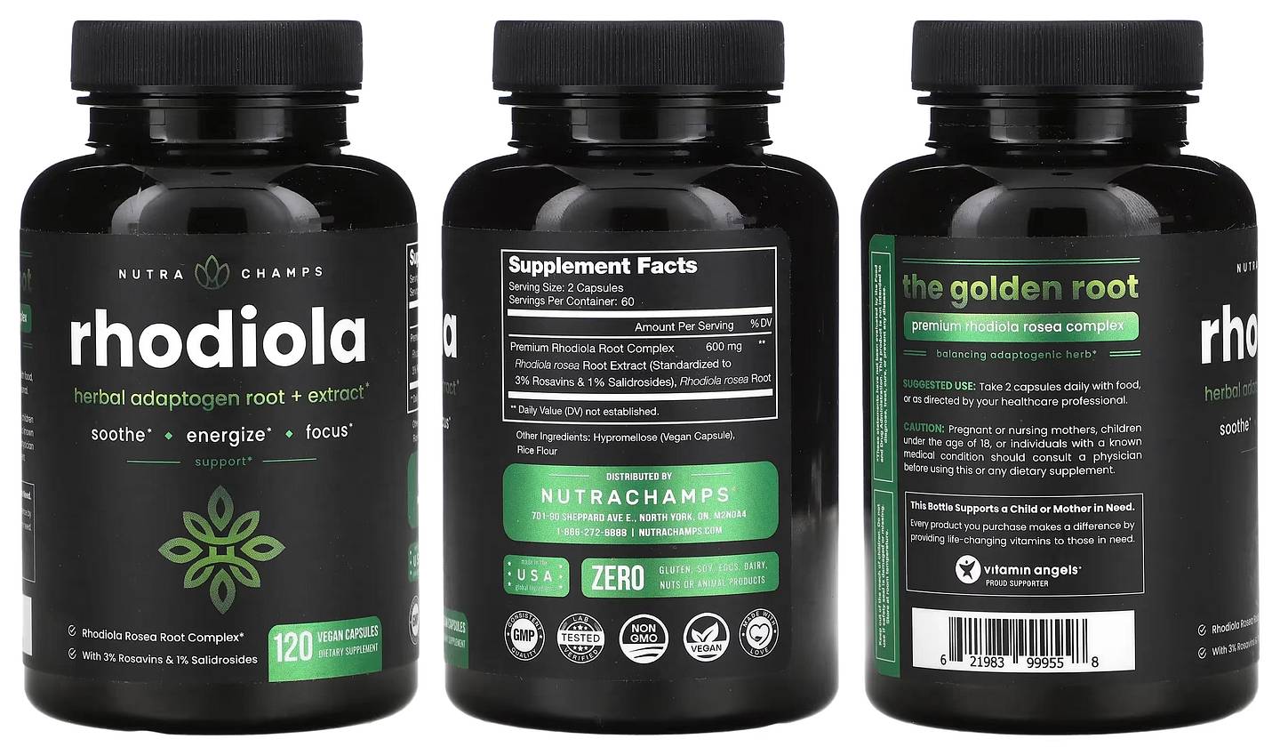 NutraChamps, Rhodiola packaging