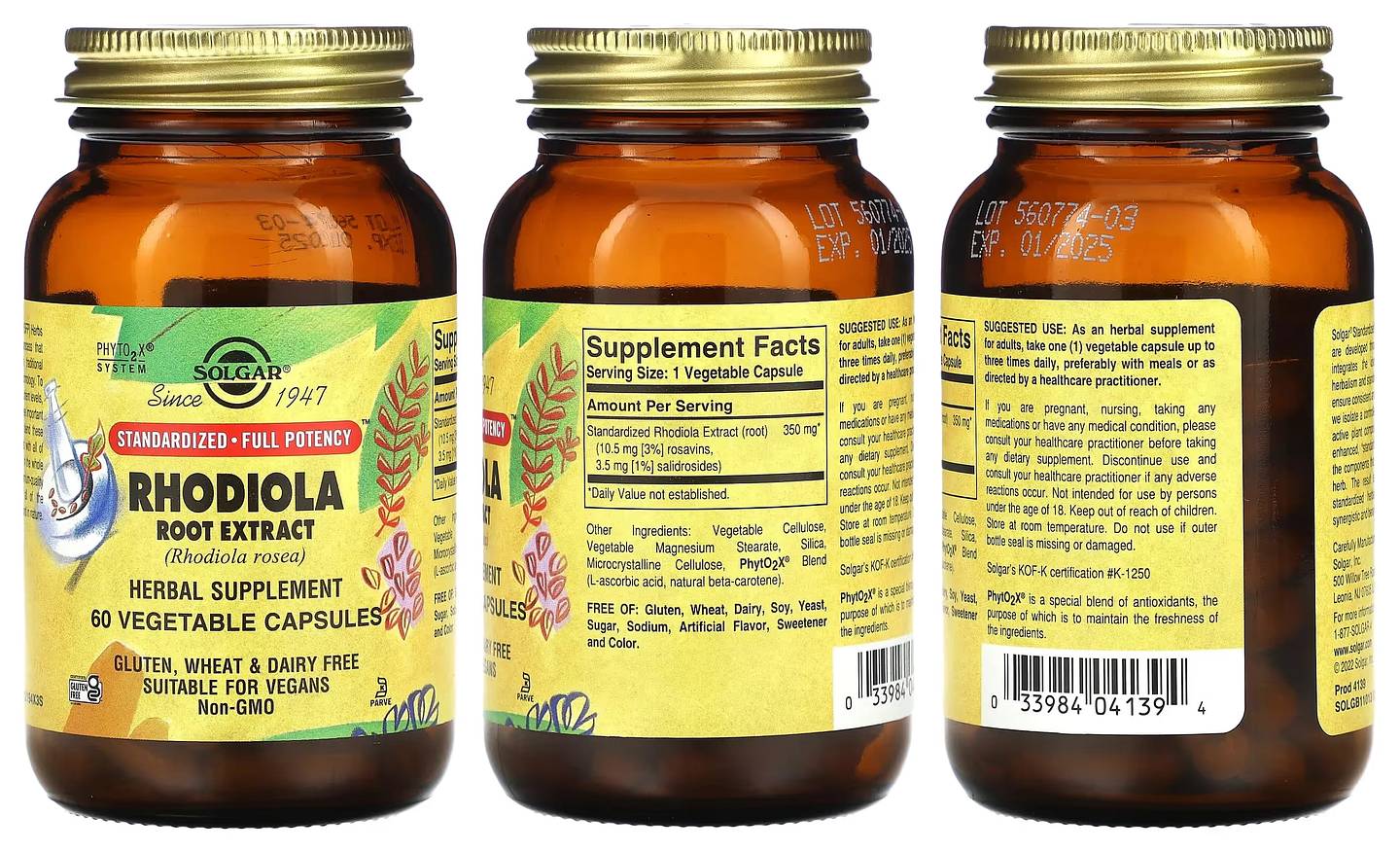 Solgar, Rhodiola Root Extract packaging