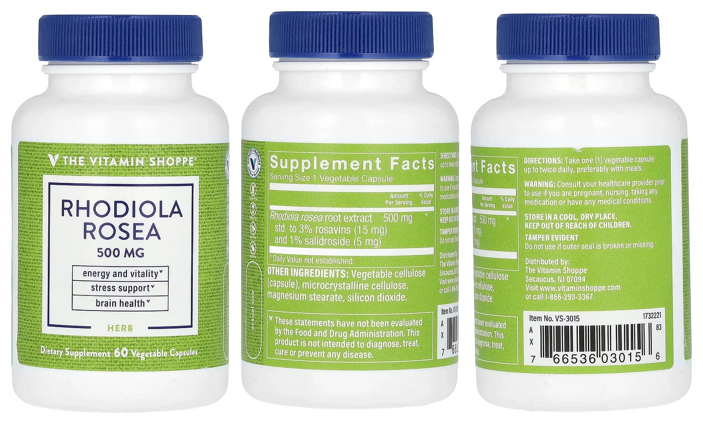 The Vitamin Shoppe, Rhodiola Rosea packaging