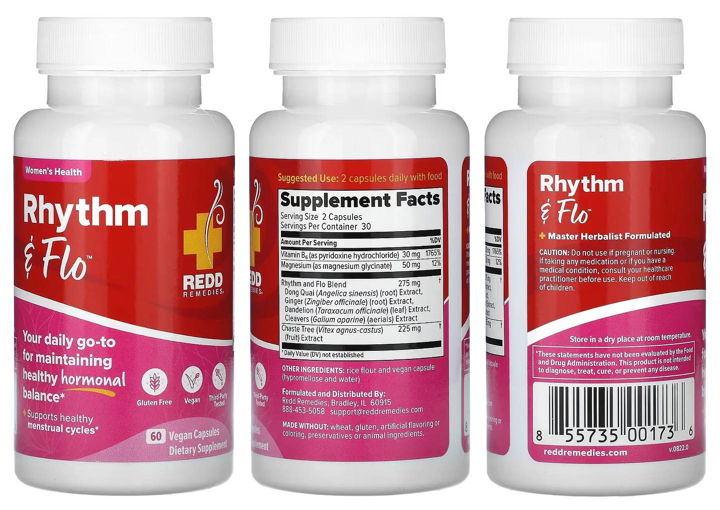 Redd Remedies, Rhythm & Flo packaging