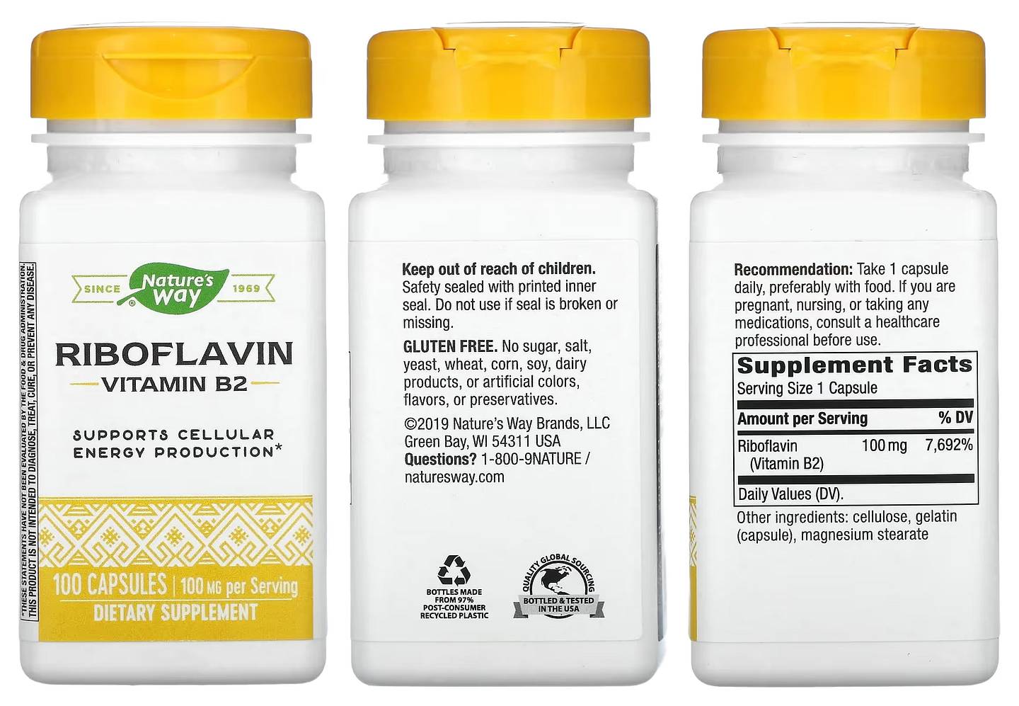 Nature's Way, Riboflavin packaging