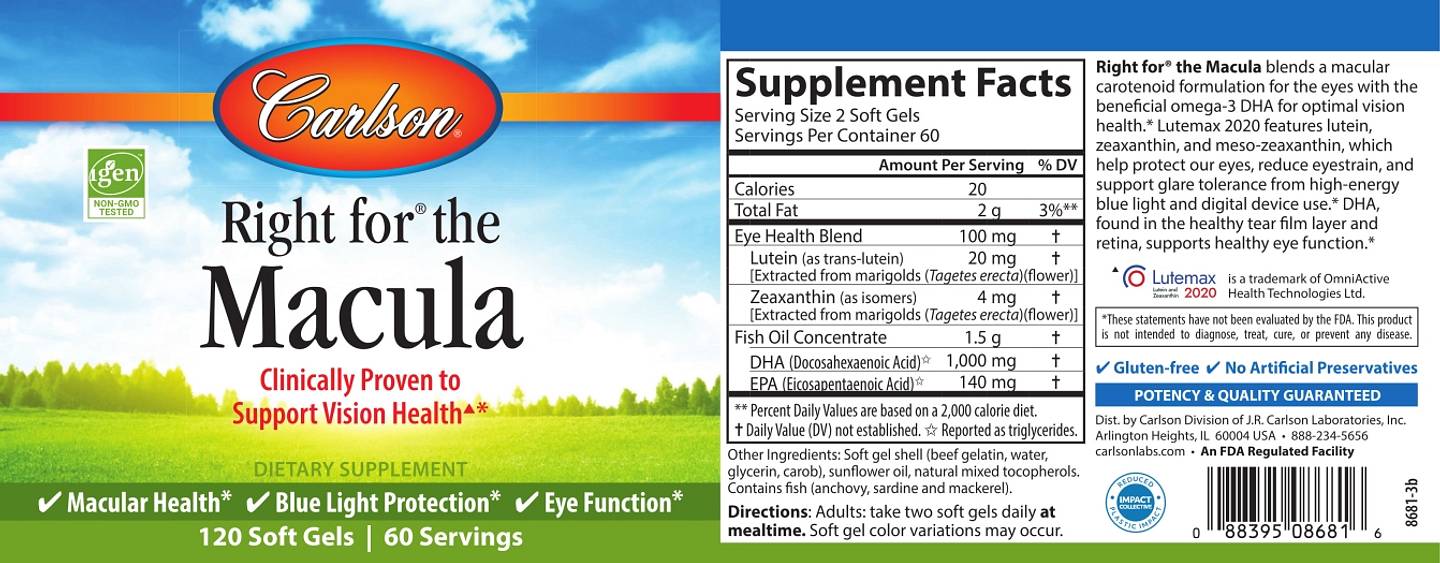 Carlson, Right for the Macula label