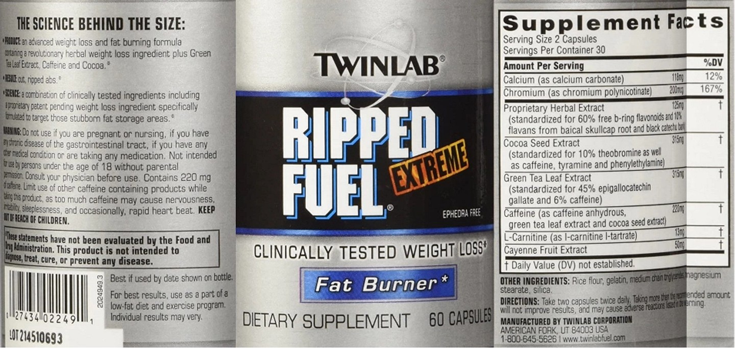 Twinlab, Ripped Fuel Extreme label