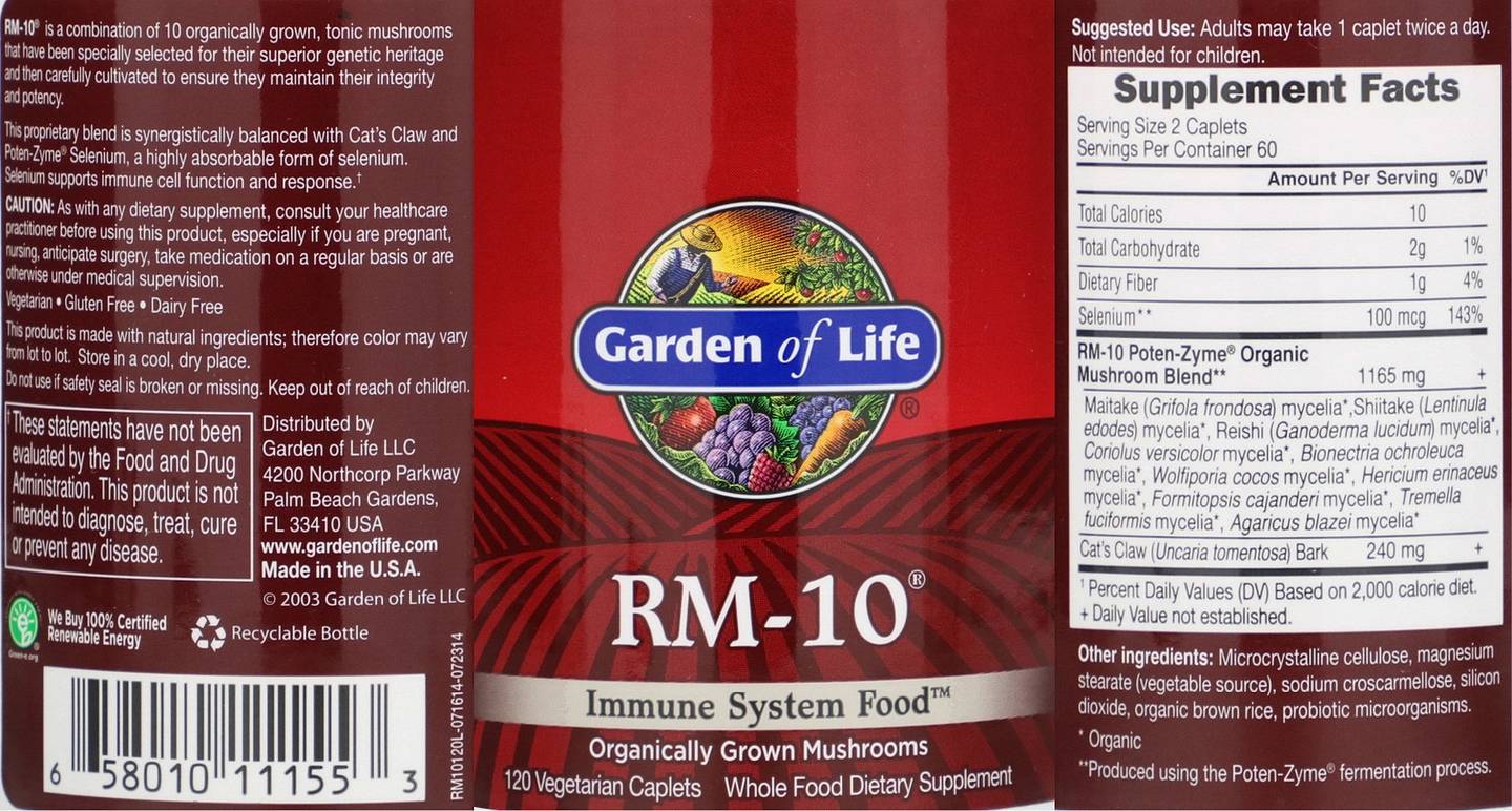 Garden of Life, RM-10 label