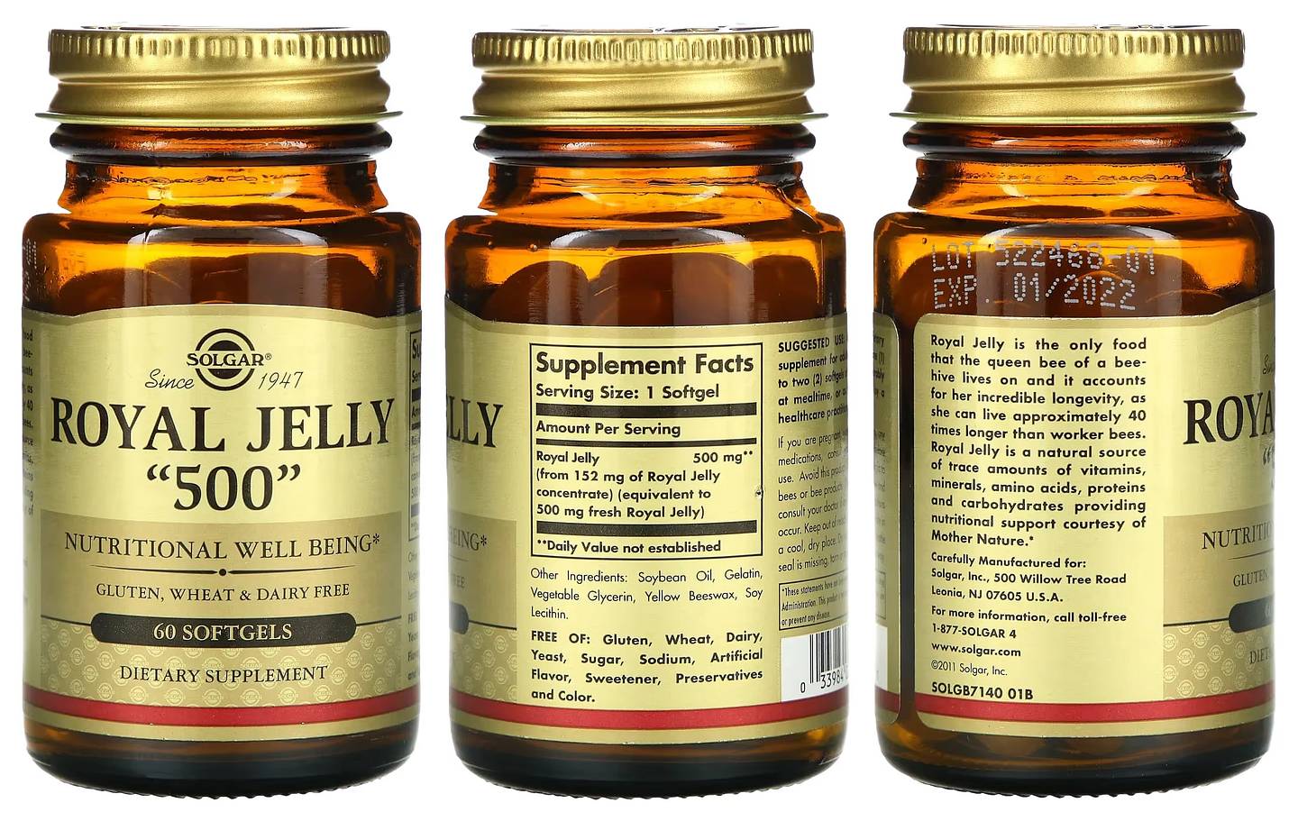 Solgar, Royal Jelly 500 packaging