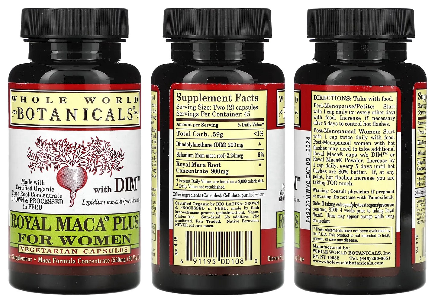 Whole World Botanicals, Royal Maca Plus with DIM for Women packaging