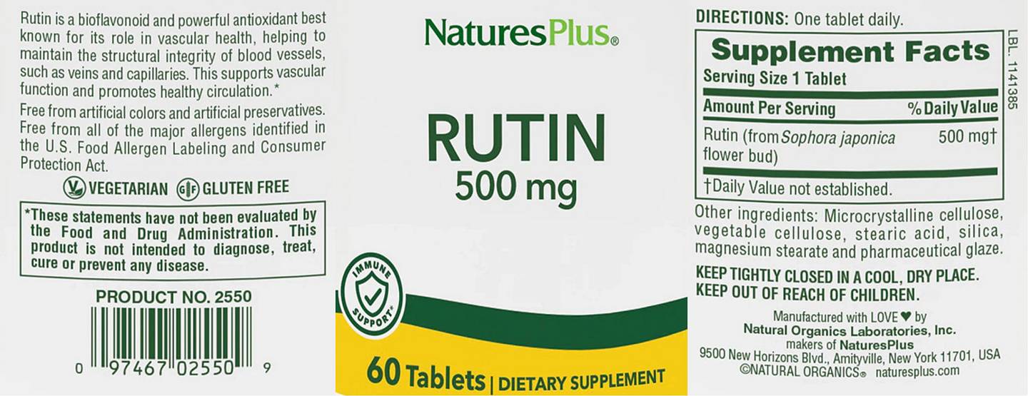 NaturesPlus, Rutin label