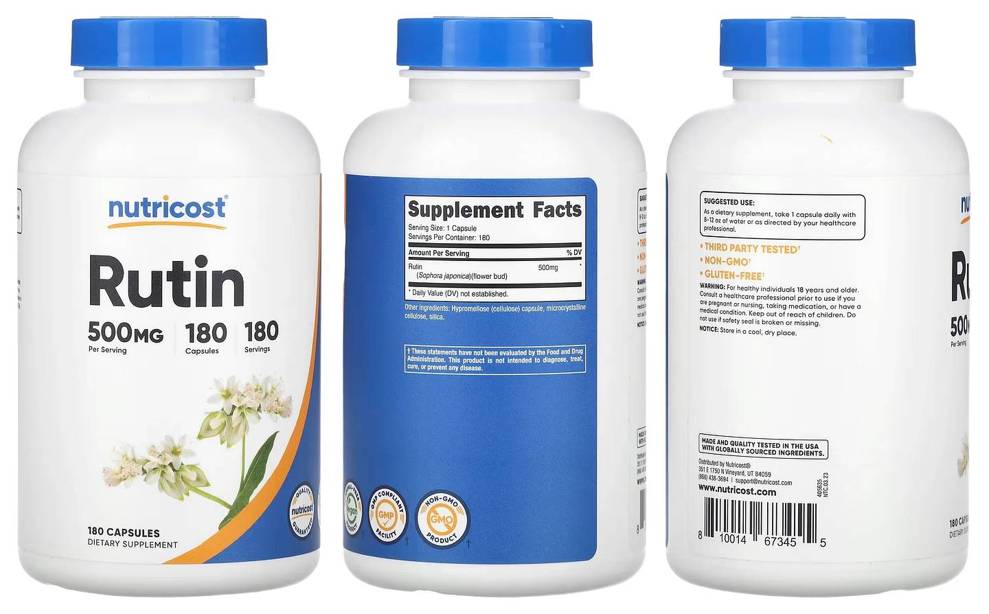 Nutricost, Rutin packaging