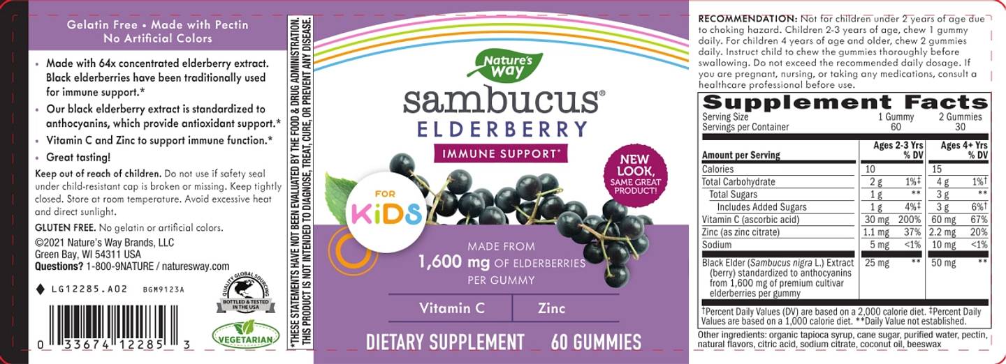 Nature's Way, Sambucus® Kids label