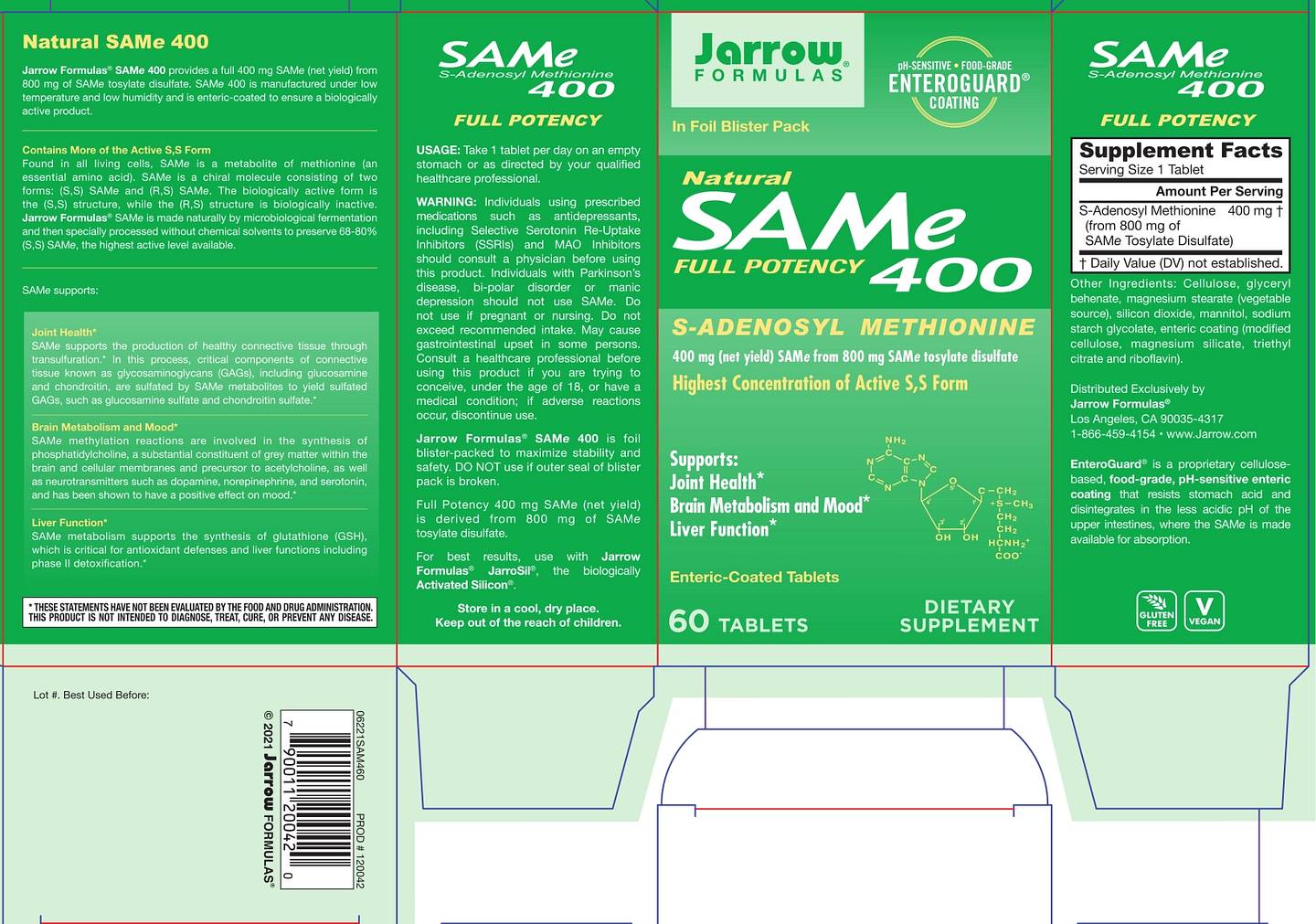 Jarrow Formulas, SAMe 400 label