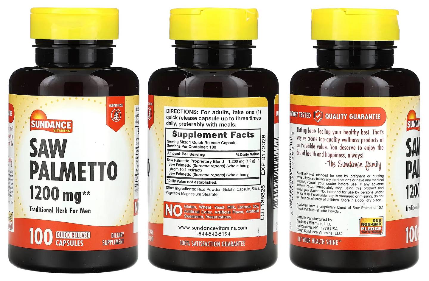 Sundance Vitamins, Saw Palmetto packaging